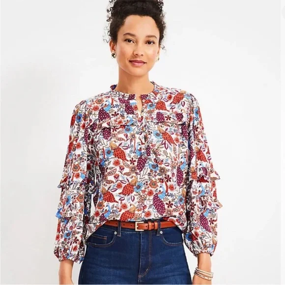 peacock blouse designs ruffle style blouse